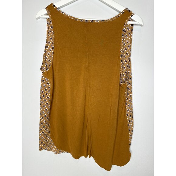 Loft Yellow Print Tank Top Sleeveless Women’s Large Scoop Neck Summer Casual - Picture 2 of 11